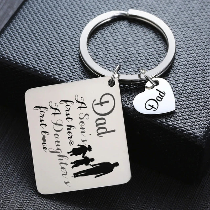 PERSONALISED DAD KEYCHAIN MISS YOU MY DAD GREAT LOVE FATHER’S DAY GIFT I LOVE YOU