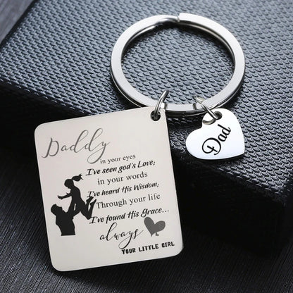 PERSONALISED DAD KEYCHAIN MISS YOU MY DAD GREAT LOVE FATHER’S DAY GIFT I LOVE YOU