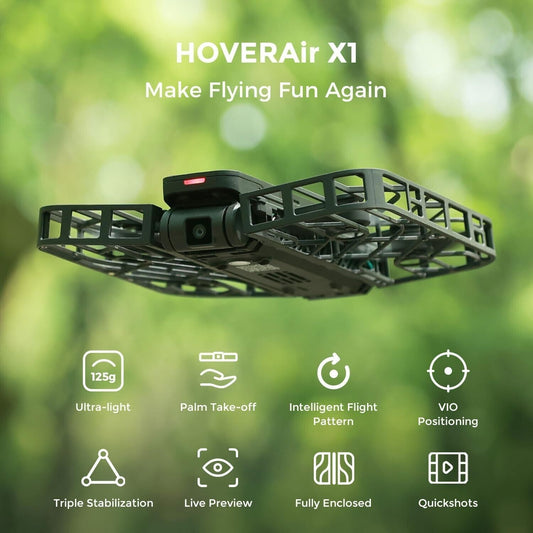 Hoverair X1 Self-Flying Camera Pocket-Sized Drone HDR Video Capture Follow-Me