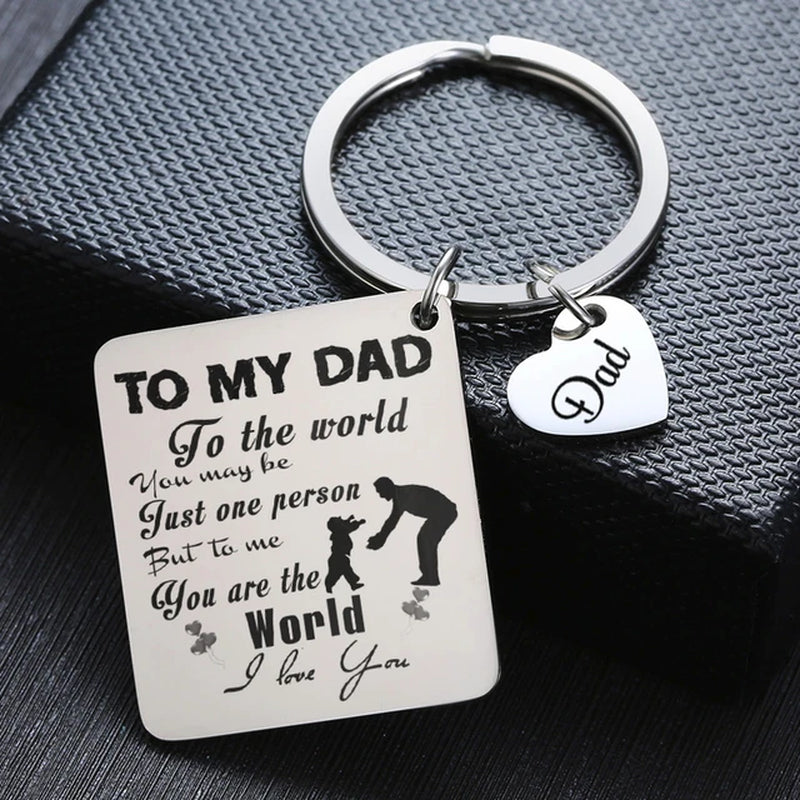 PERSONALISED DAD KEYCHAIN MISS YOU MY DAD GREAT LOVE FATHER’S DAY GIFT I LOVE YOU