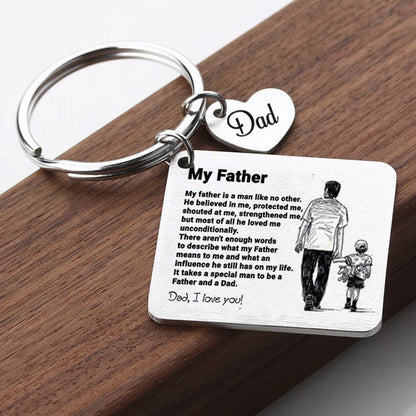 PERSONALISED DAD KEYCHAIN MISS YOU MY DAD GREAT LOVE FATHER’S DAY GIFT I LOVE YOU