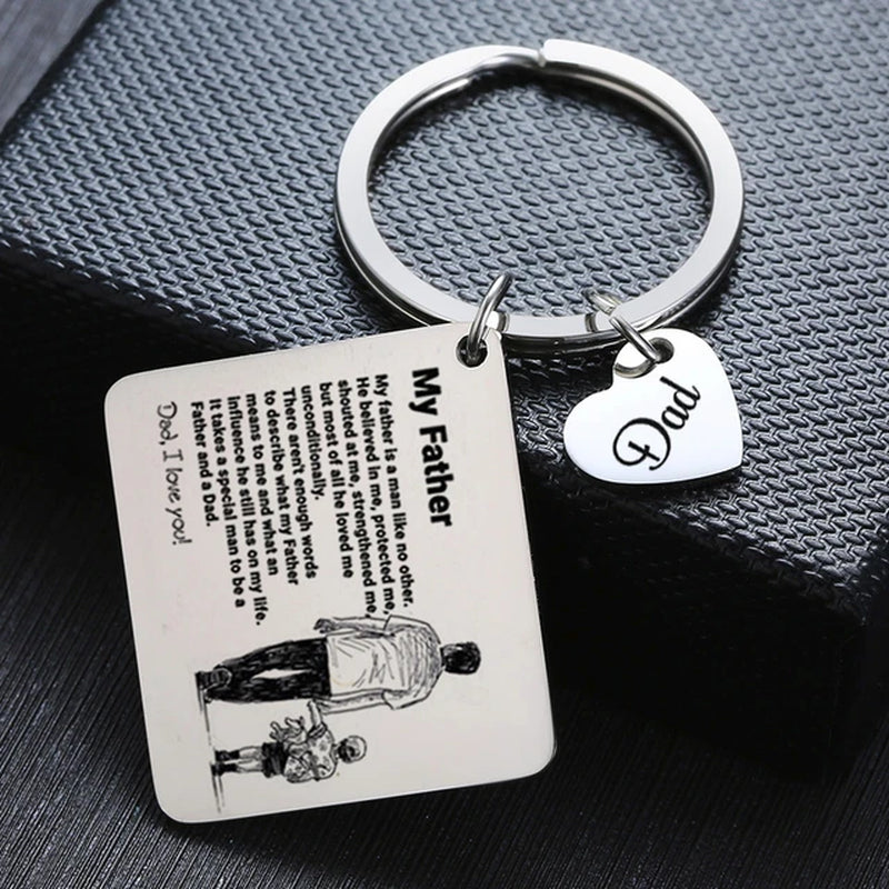 PERSONALISED DAD KEYCHAIN MISS YOU MY DAD GREAT LOVE FATHER’S DAY GIFT I LOVE YOU