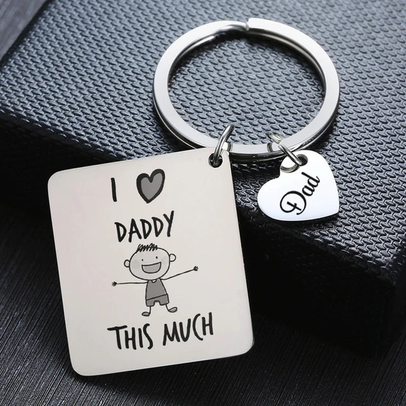 PERSONALISED DAD KEYCHAIN MISS YOU MY DAD GREAT LOVE FATHER’S DAY GIFT I LOVE YOU