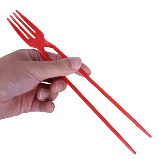 The Chorks Chopsticks and Fork in One Training Chopsticks Forksticks for Beginners Combo Utensil Flatware for Picnics Party Camp