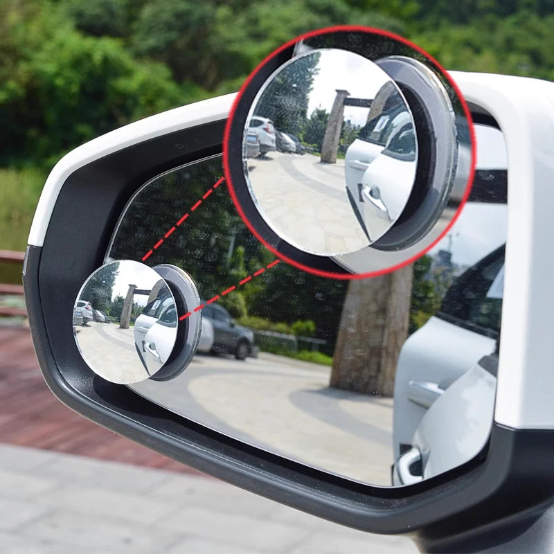 360 Degree Car Blind Spot Rear View Mirror Wide Angle Adjustable Small round Mirror Car Reverse Auxiliary Rearview Convex Mirror