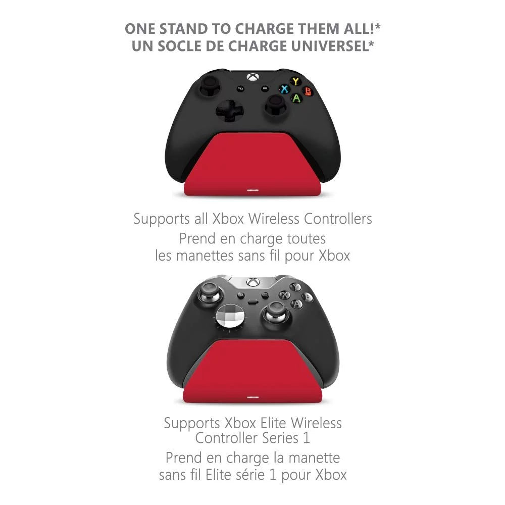 Pulse Red Universal Xbox Pro Charging Stand with 1100 Mah Rechargeable Battery, Charging Station for Xbox Series XS and Xbox One