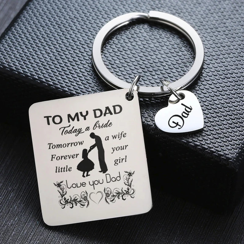 PERSONALISED DAD KEYCHAIN MISS YOU MY DAD GREAT LOVE FATHER’S DAY GIFT I LOVE YOU