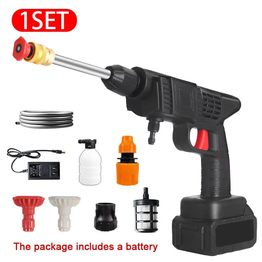 140W 60Bar Wireless High Pressure Car Wash Gun 1200Mah Foam Generator Water Gun Spray Cleaner for Car Washing Machine