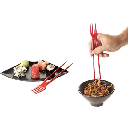 The Chorks Chopsticks and Fork in One Training Chopsticks Forksticks for Beginners Combo Utensil Flatware for Picnics Party Camp