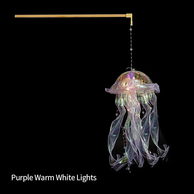 Jellyfish Lamp Portable Flower Lantern Children Room under the Sea Atmosphere Decoration Lamp Bedroom Night Lamp Home Decoration