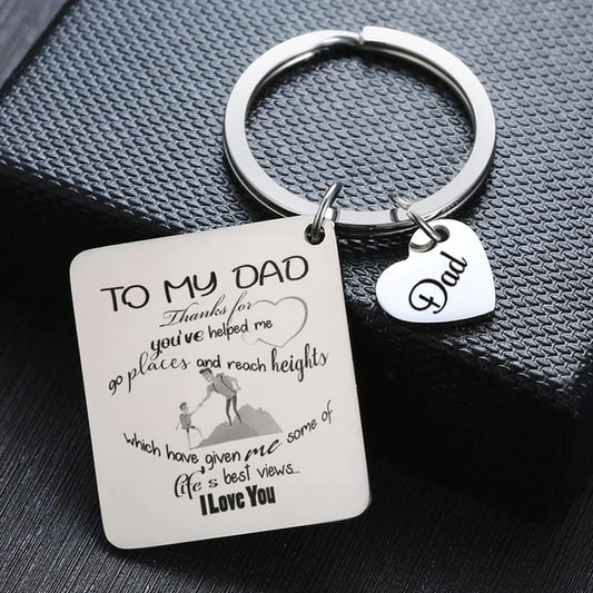 PERSONALISED DAD KEYCHAIN MISS YOU MY DAD GREAT LOVE FATHER’S DAY GIFT I LOVE YOU