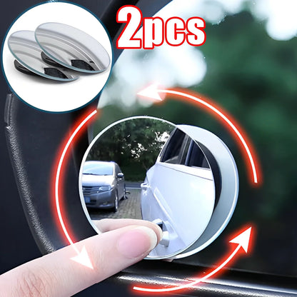 360 Degree Car Blind Spot Rear View Mirror Wide Angle Adjustable Small round Mirror Car Reverse Auxiliary Rearview Convex Mirror