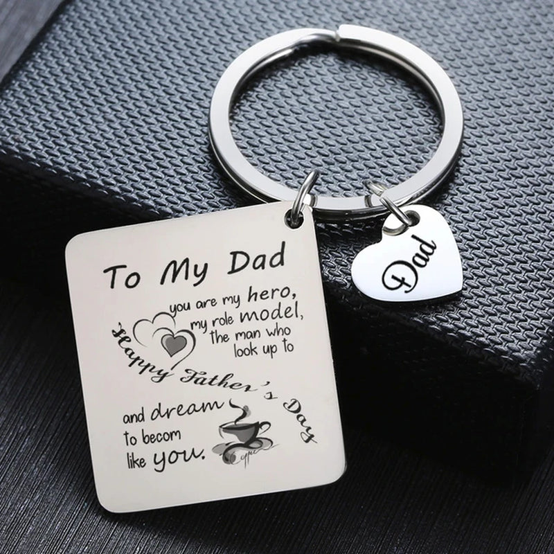 PERSONALISED DAD KEYCHAIN MISS YOU MY DAD GREAT LOVE FATHER’S DAY GIFT I LOVE YOU