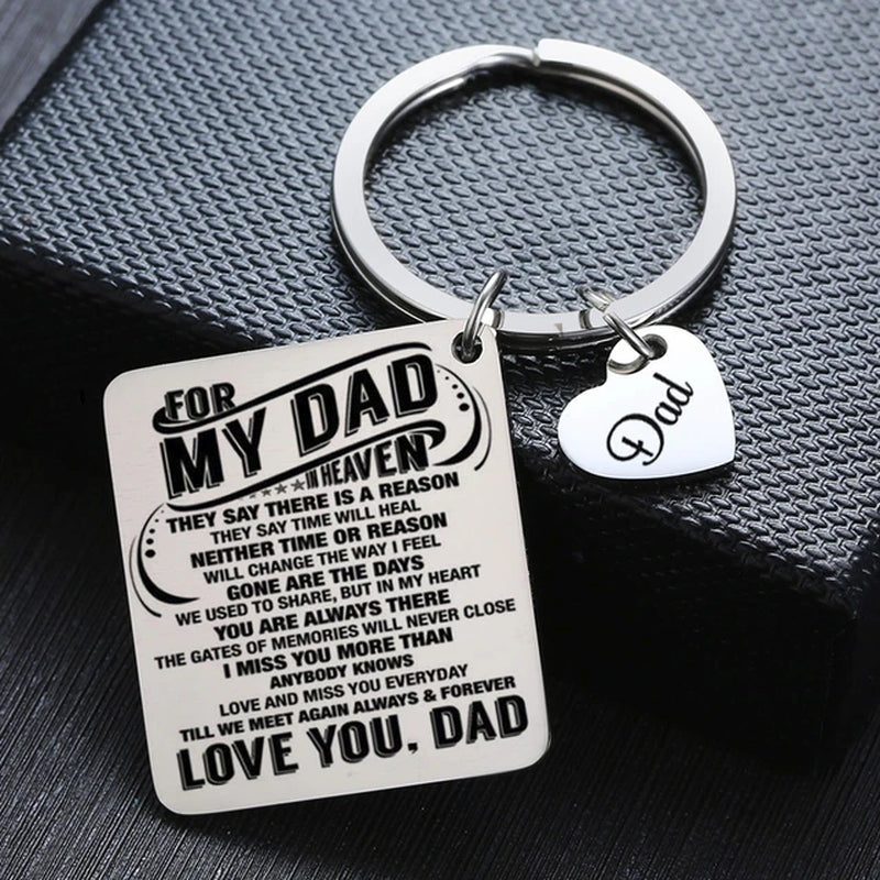 PERSONALISED DAD KEYCHAIN MISS YOU MY DAD GREAT LOVE FATHER’S DAY GIFT I LOVE YOU