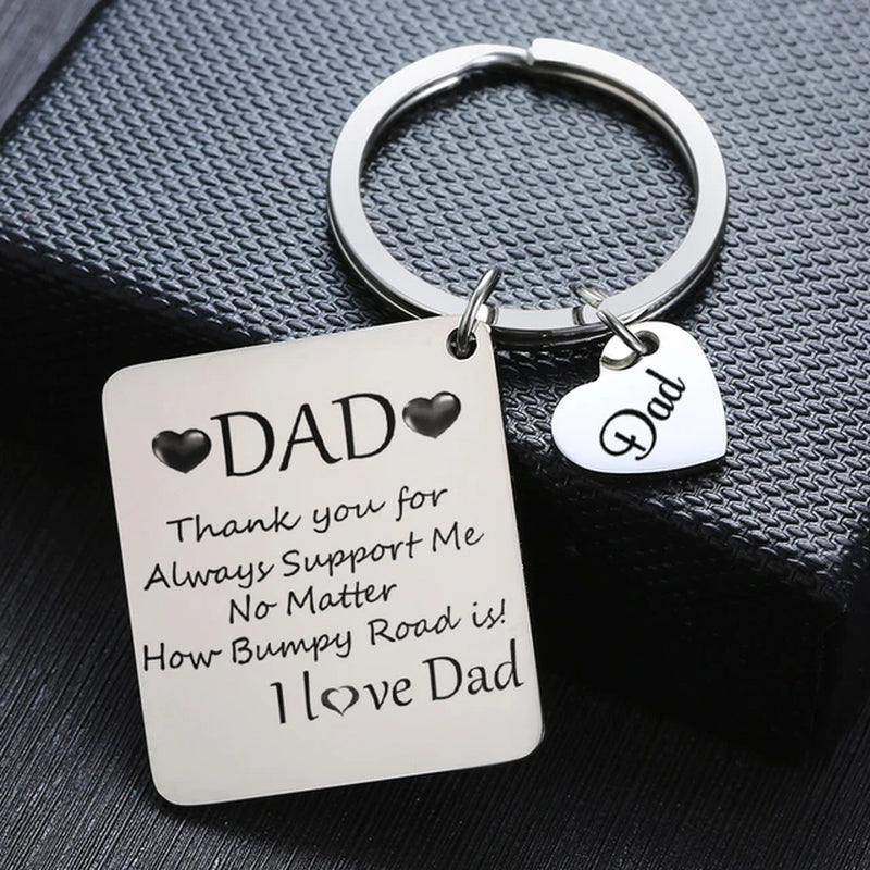 PERSONALISED DAD KEYCHAIN MISS YOU MY DAD GREAT LOVE FATHER’S DAY GIFT I LOVE YOU