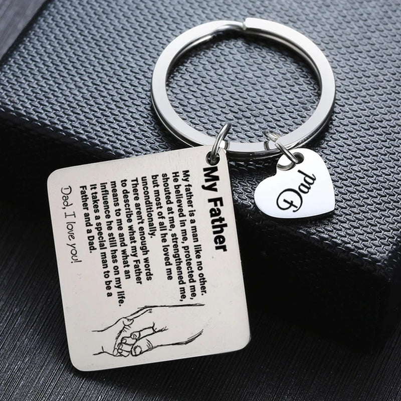 PERSONALISED DAD KEYCHAIN MISS YOU MY DAD GREAT LOVE FATHER’S DAY GIFT I LOVE YOU