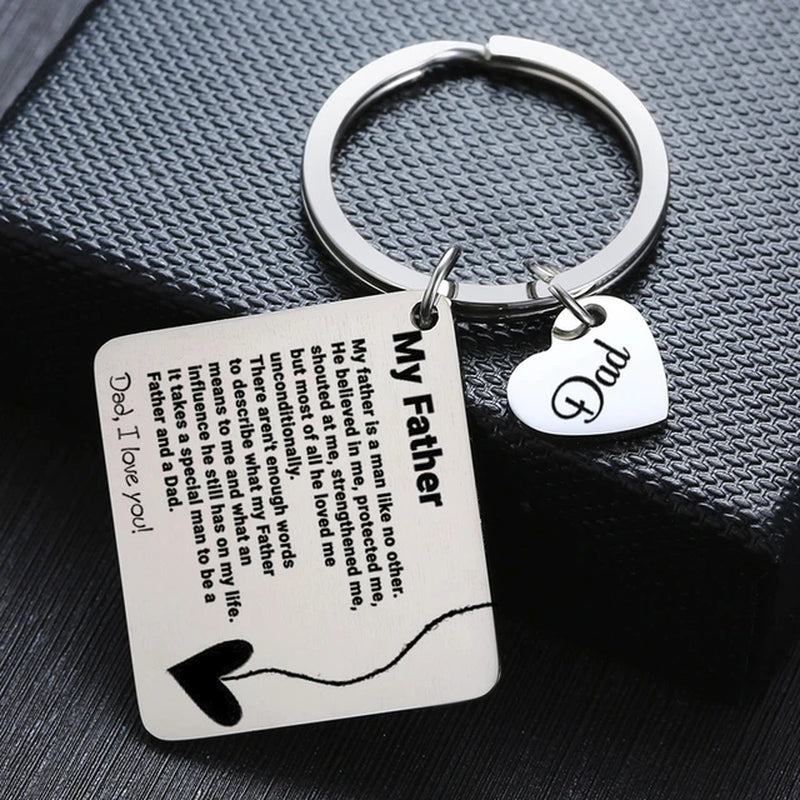 PERSONALISED DAD KEYCHAIN MISS YOU MY DAD GREAT LOVE FATHER’S DAY GIFT I LOVE YOU