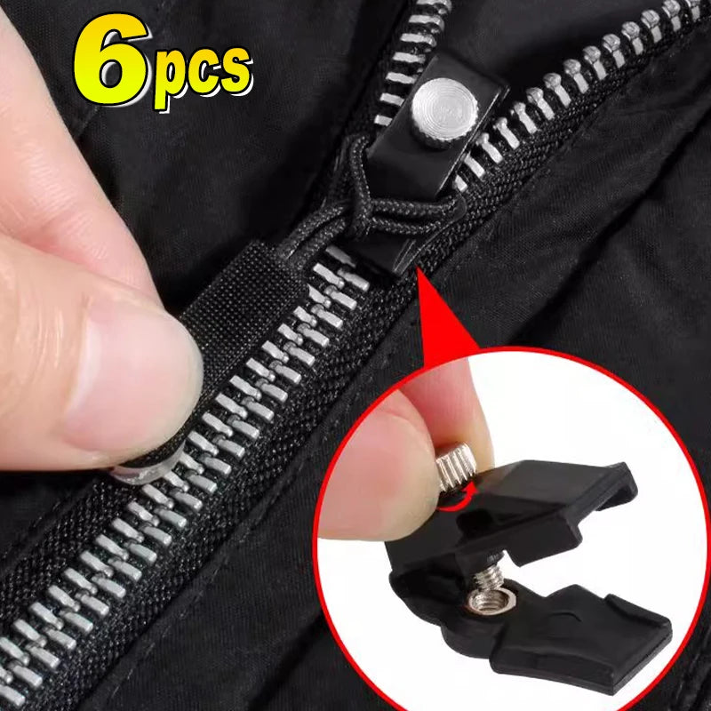 2-6Pcs Zipper Repair Kit Universal Instant Zipper Repair Replacement Zippers Sliding Teeth Rescue Zippers Head 3 Different Sizes